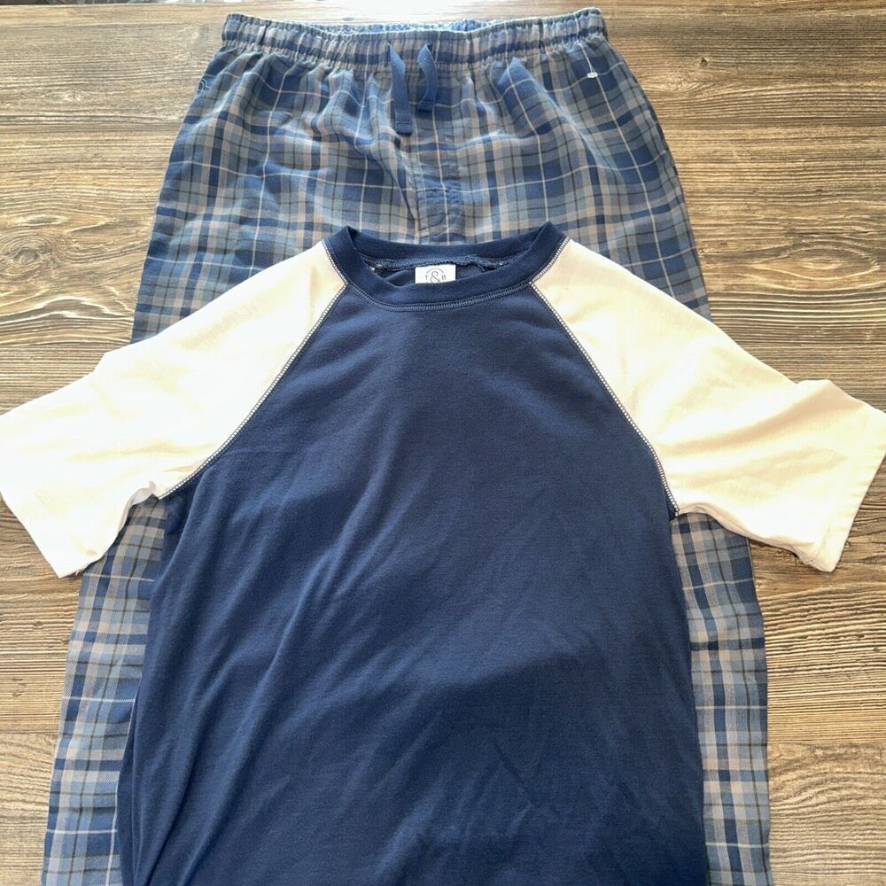 T&B Brand Blue Boys Shirt Pants Sleepwear.  Size Large(10-12). NWOT. P